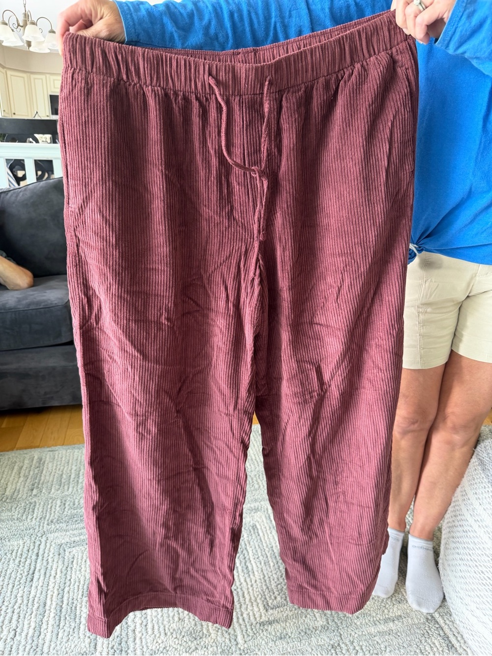 XL American Eagle Outfitters Unisex Corduroy Drawstring Pants - Maroon